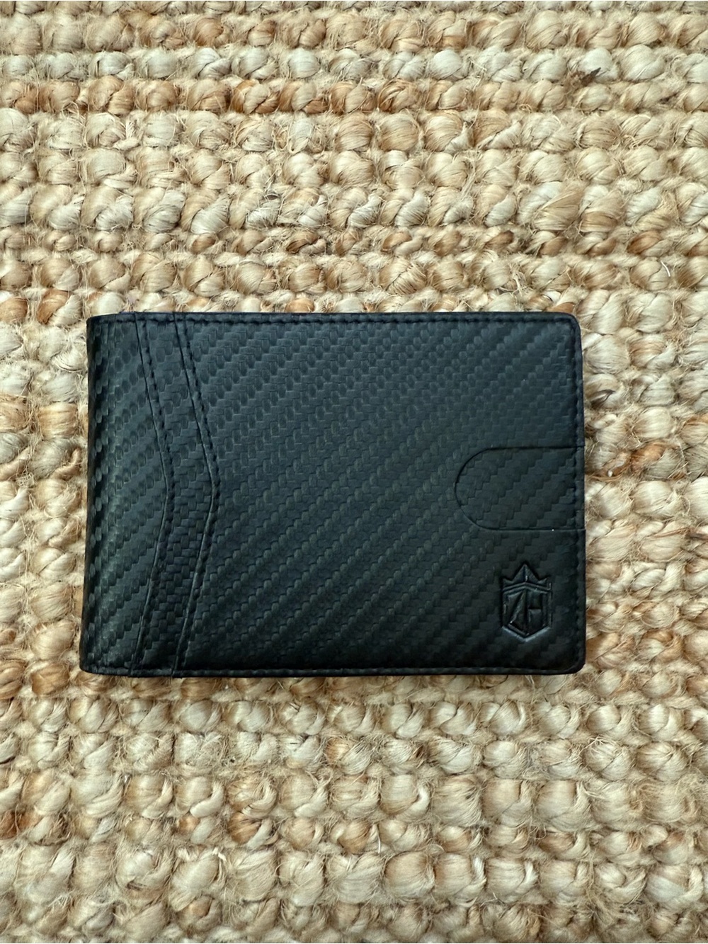 Zitahli Carbon Black & Blue Money Clip Wallet for Men Bifold RFID Blocking